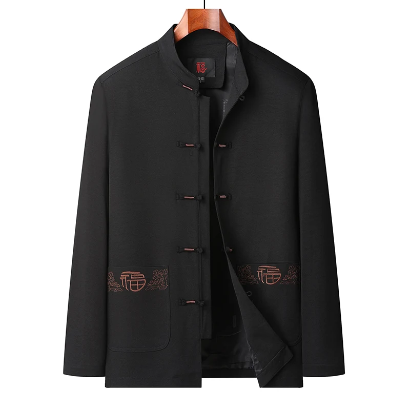 

Новый мужской комплект традиционной китайской одежды: костюм для кунг-фу и тай-чи в стиле ханьфу с длинными рукавами