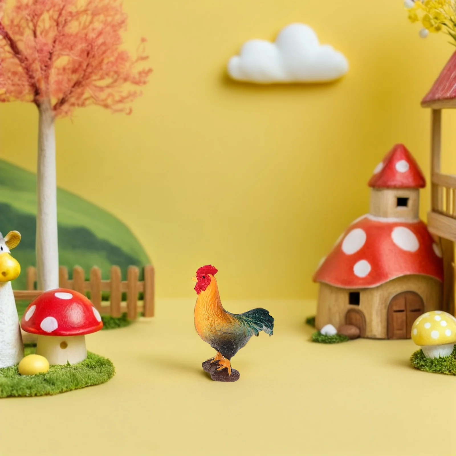 

4Pcs Mini Farm Animal Detailed Plastic Chicken Duck Goose Set Educational Travel Table Decor Miniature Animal Figures