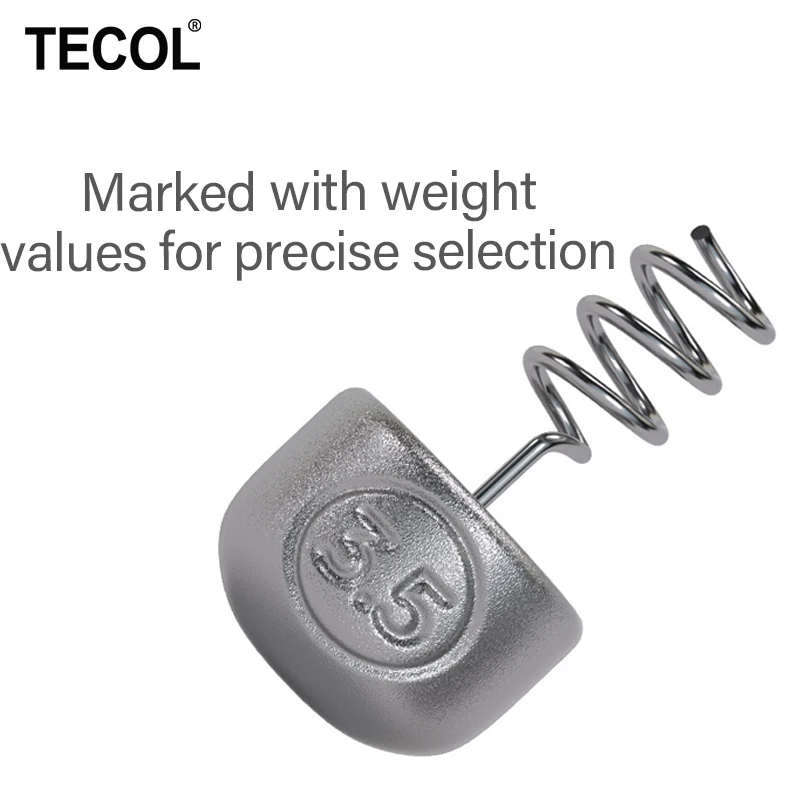 TECOL 1G 1.75G 2.7G 3.5G Spiral Spring Insert Lead Lock Pin Sinker Weight Neko Rig Rock Fishing Sinker For Soft Worm Bass lure view 5
