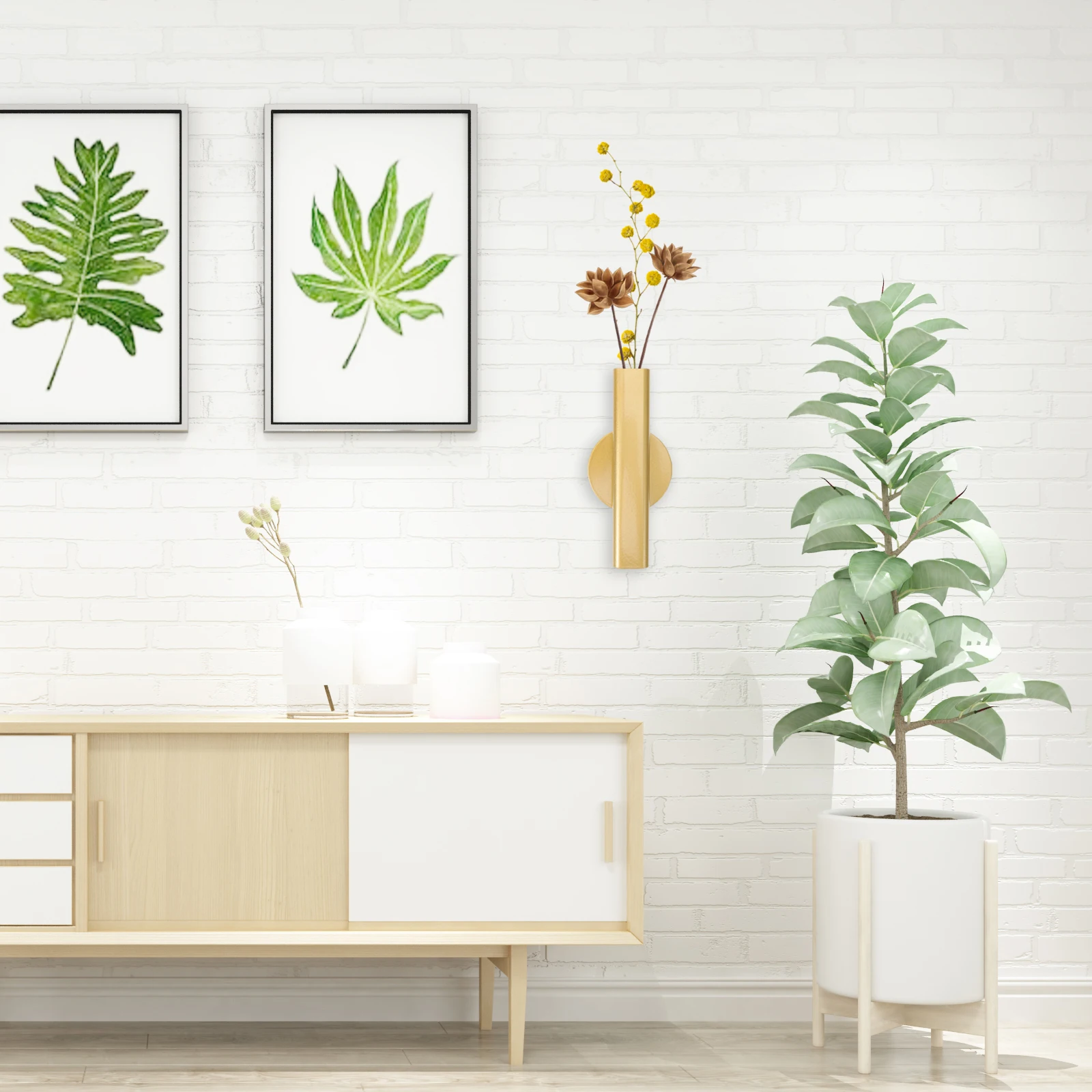 

Wall Mounted Flower Vases Wall-mounted Bud Decor Decoration Decorations Nordic Tubes