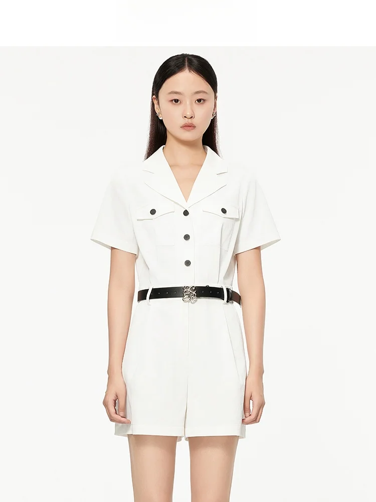 

Peoleo White Wide Leg Jumpsuit Women's Faion V-ne ort Pants Summer New Sle High Waist One-Piece Suit Straight Cut