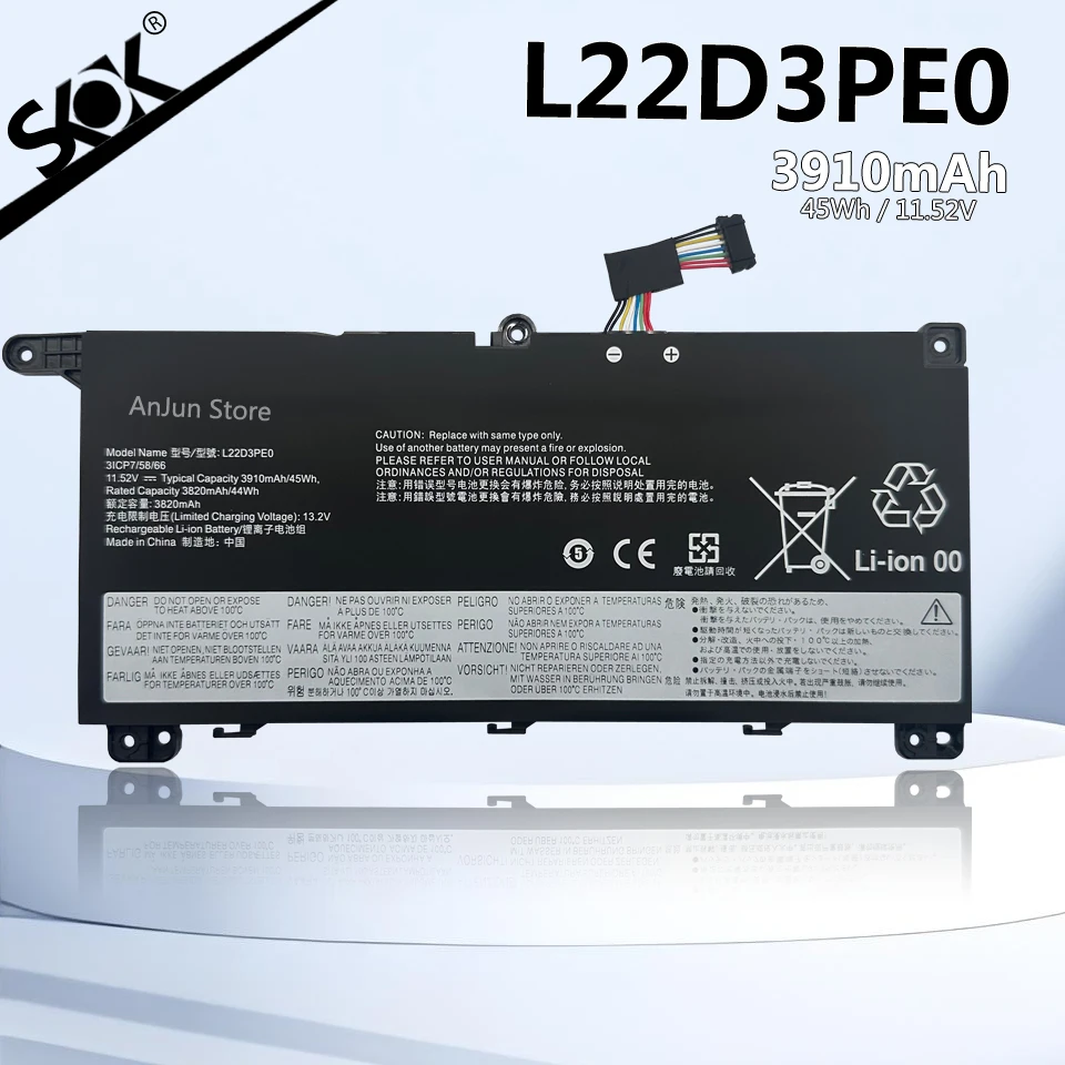 

L22D3PE0 Аккумулятор для ноутбука Lenovo ThinkBook 14 G6 IRL L22D3PE0 L22M3PE0 11,52 В 3910 мАч 45 Втч