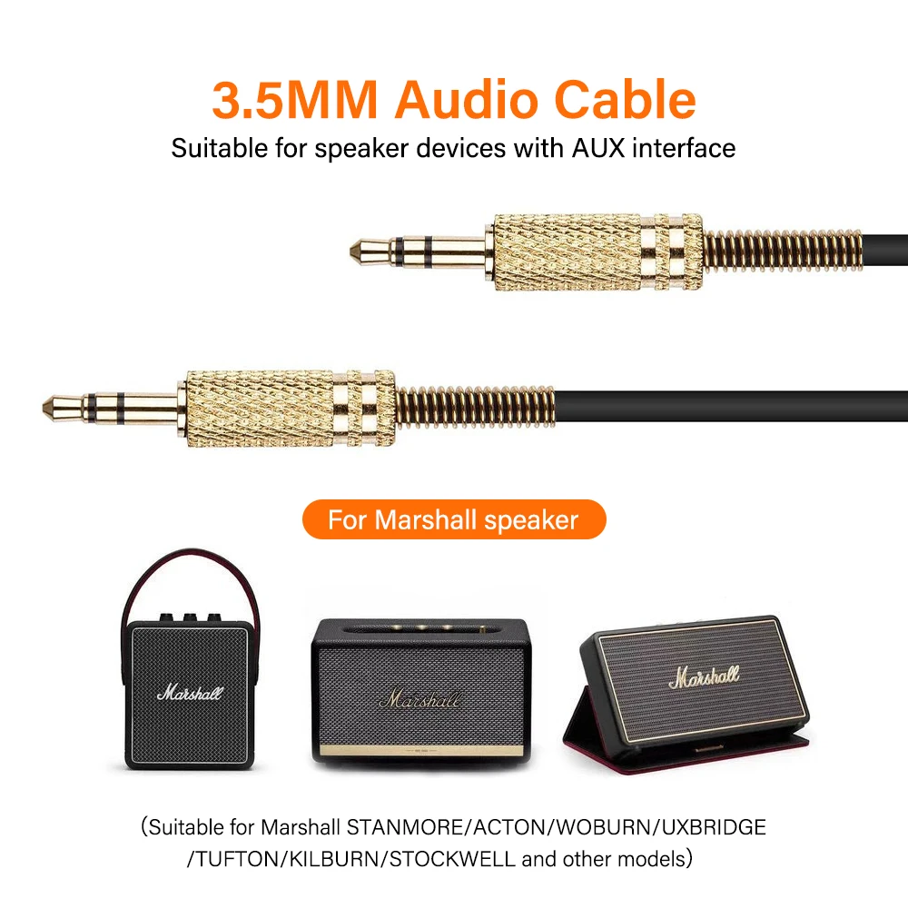Yizhet Cavo Aux 3,5mm Con Microfono E Telecomando Per Marshall Major I/II/III E Monitor – 1,2m Nero