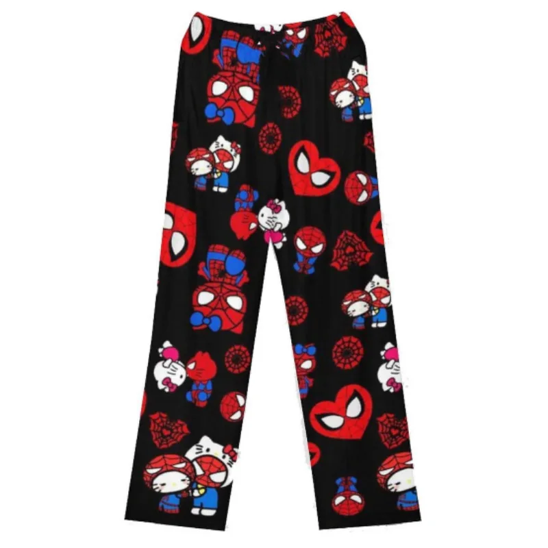 Miniso Spiderman Hello Kitty Cartoon pigiama da donna pantaloni lunghi primavera/estate edizione coreana Home Leisure coppia pantaloni Sleep Pant