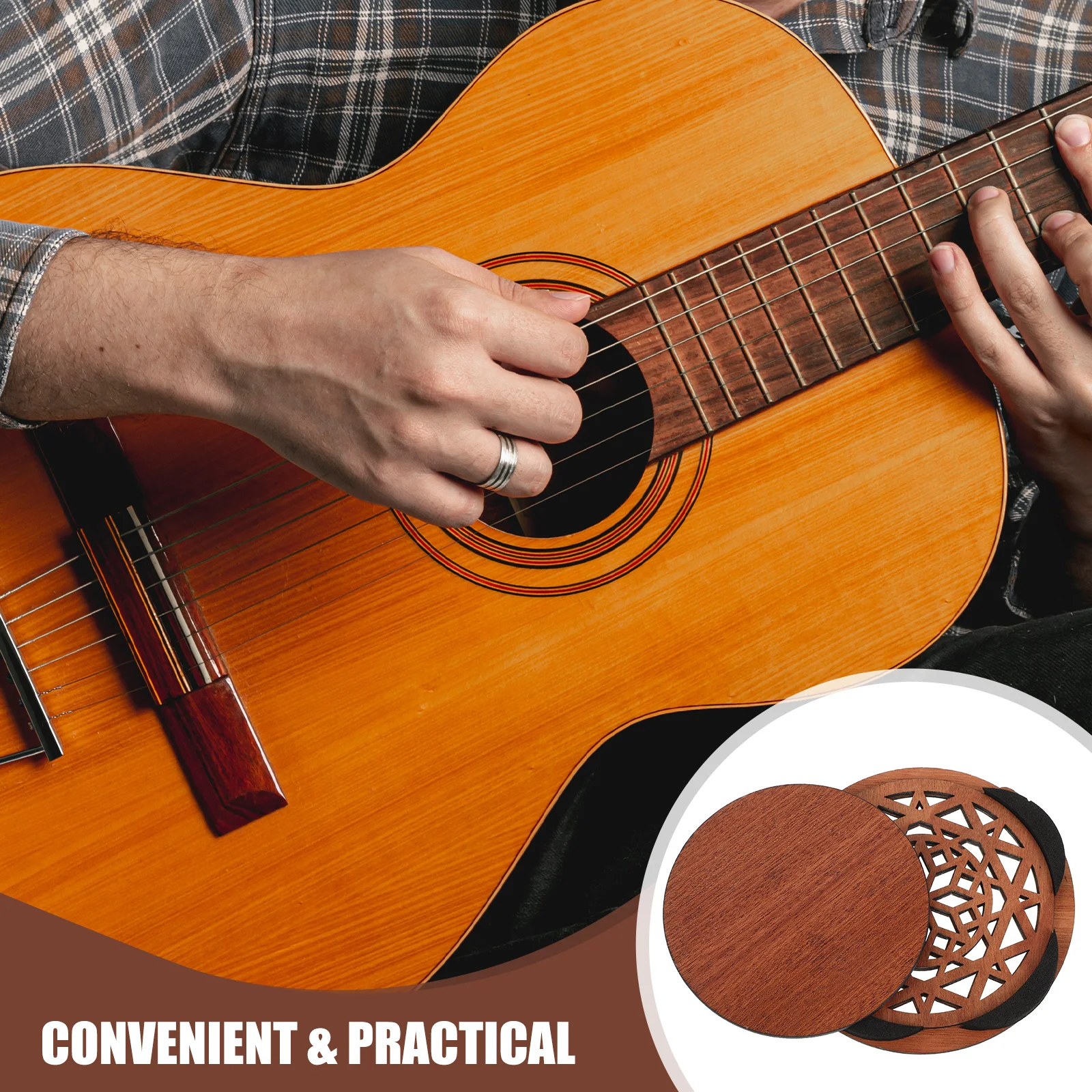

Guitar Soundhole Cover Wooden Carved Pattern Feedback Reducer For Acoustic Electric Guitar Resonator Parts Accessories
