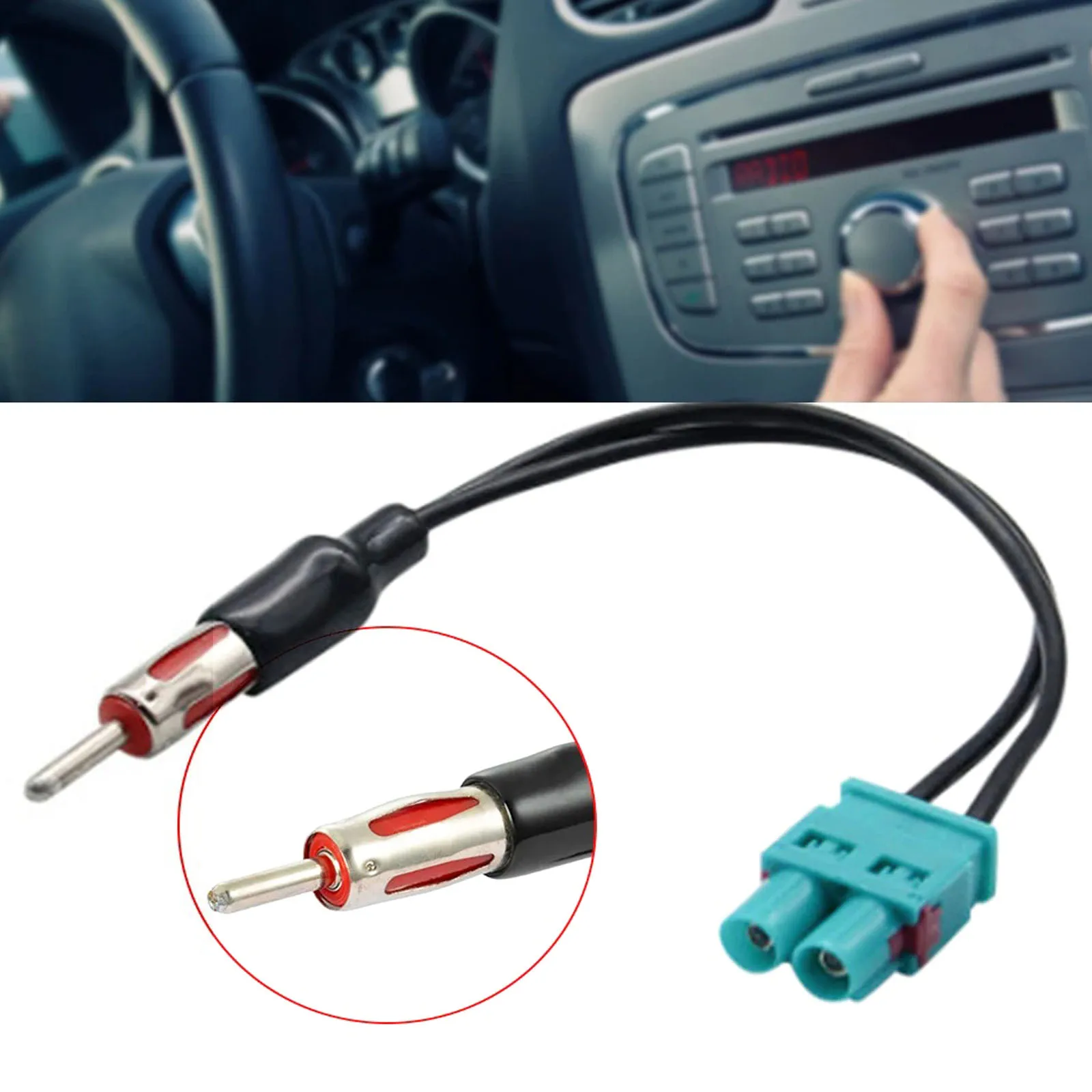 1 قطعة سيارة الصوت مهائي كابلات هوائي ذكر مزدوج فقرا-دين ذكر الجوي لأودي/فولكس فاجن/فولكس واجن إلكترونيات السيارات #6