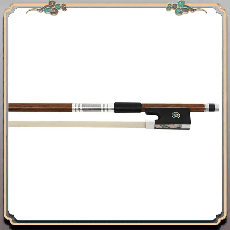 Arco de violín duradero QA-19 4/4 caoba brasileña línea de Color de cola de caballo pura seda plateada piel de oveja bolso de mano arco instrumento Musical