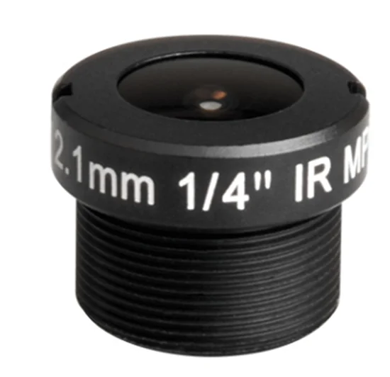 

Plastic & Glass Material F2.2 1/4" 2.1mm Non-distortion HFOV 111 Degree 2mp Wide Angle M12 M12*0.5 s Mount Cctv Board Lens