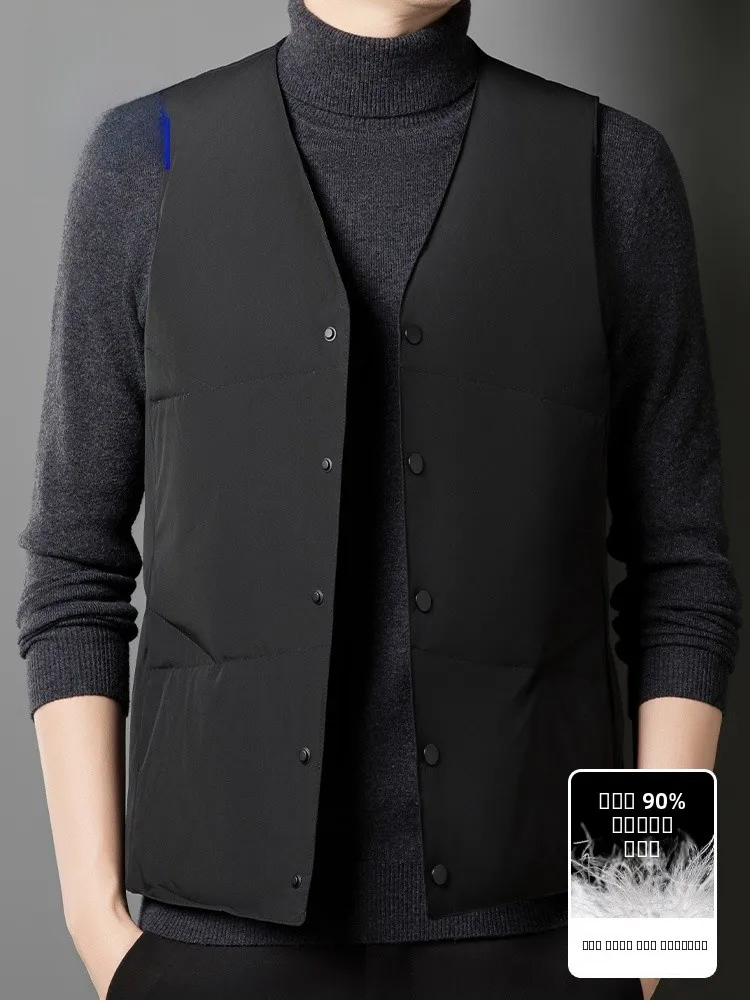 

Rn Men's Lightweight V-Ne down Vest Warm Casual Jaet Autumn Winter Faion Ci Sle Busin Casual Polyester Fiber