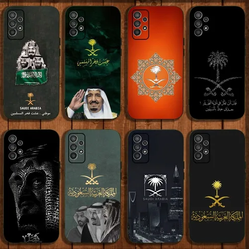 사우디 아라비아 국기 휴대폰 케이스, 삼성 갤럭시 A13,A21s,A22,A31,A32,A52,A53,A71,A80,A91 용 소프트 블랙 커버 