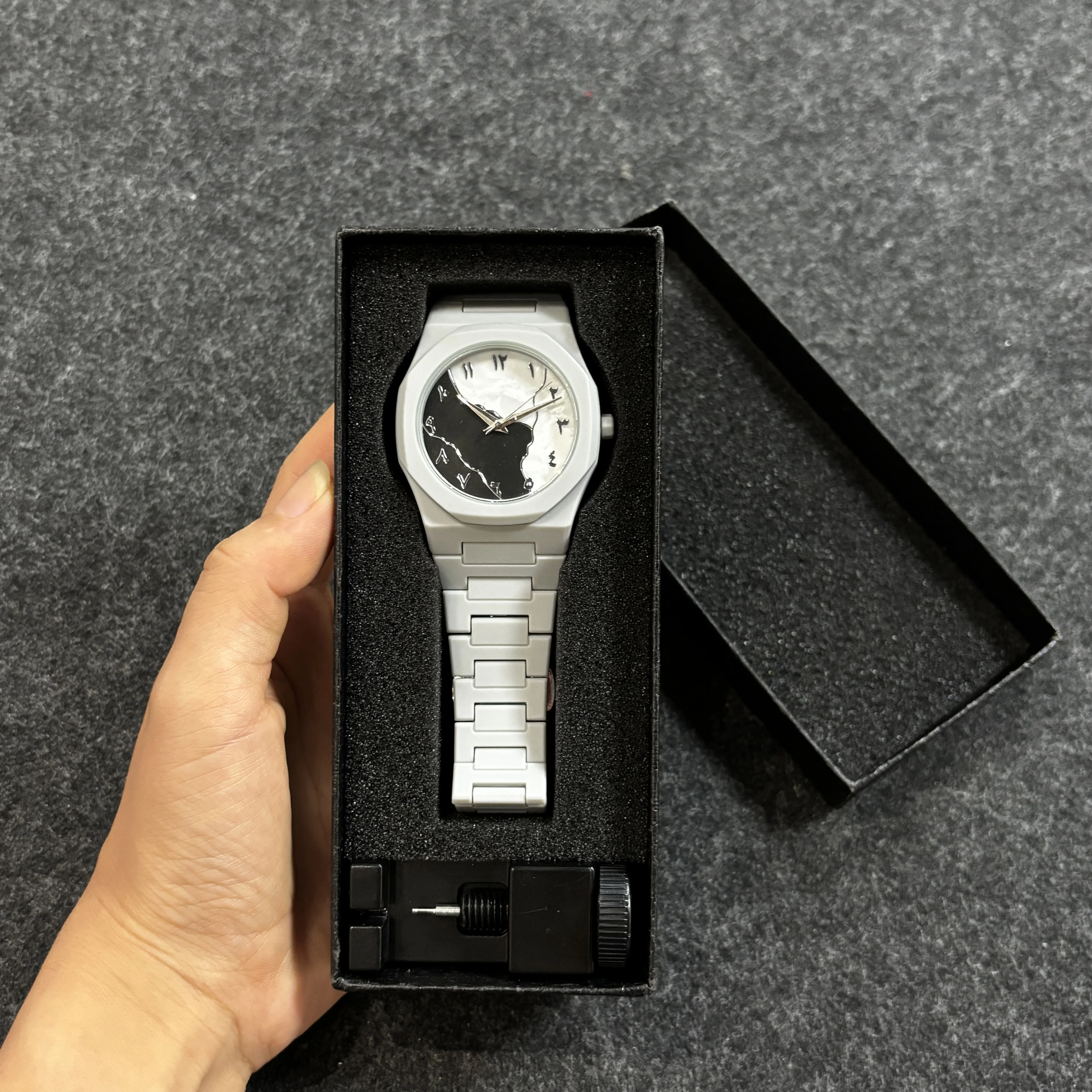 Relógio de negócios masculino à prova dwaterproof água relógio de quartzo moda criativa algarismos árabes relógio caixa de presente conjunto venda quente