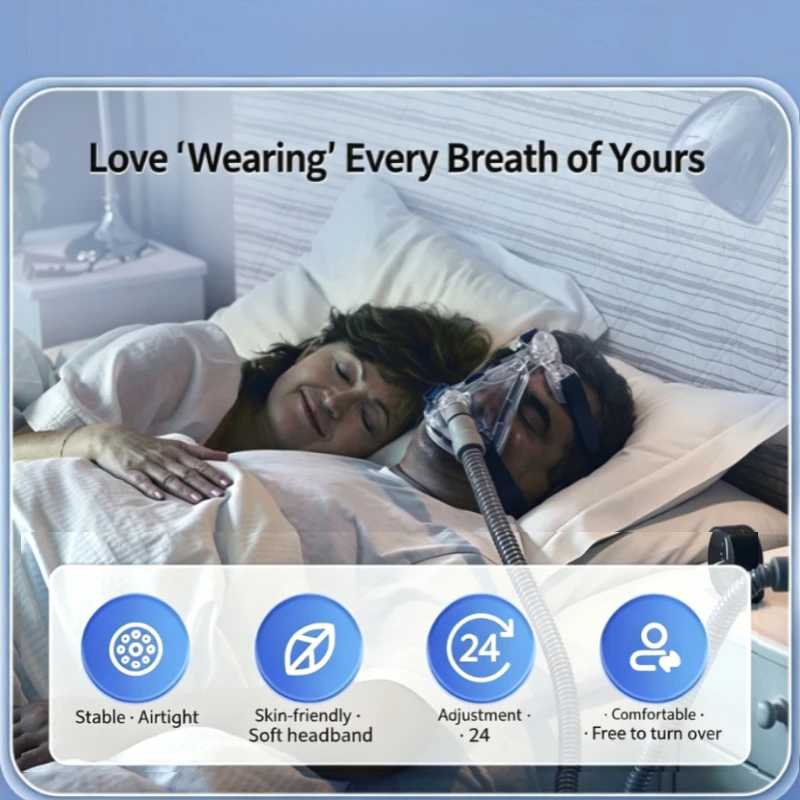 Full Face CPAP Mask Replacement Mirage Quattro Oral Nasal Sleep Apnea Headgear Cushion Strap Kit Soft Adjustable Comfort Therapy