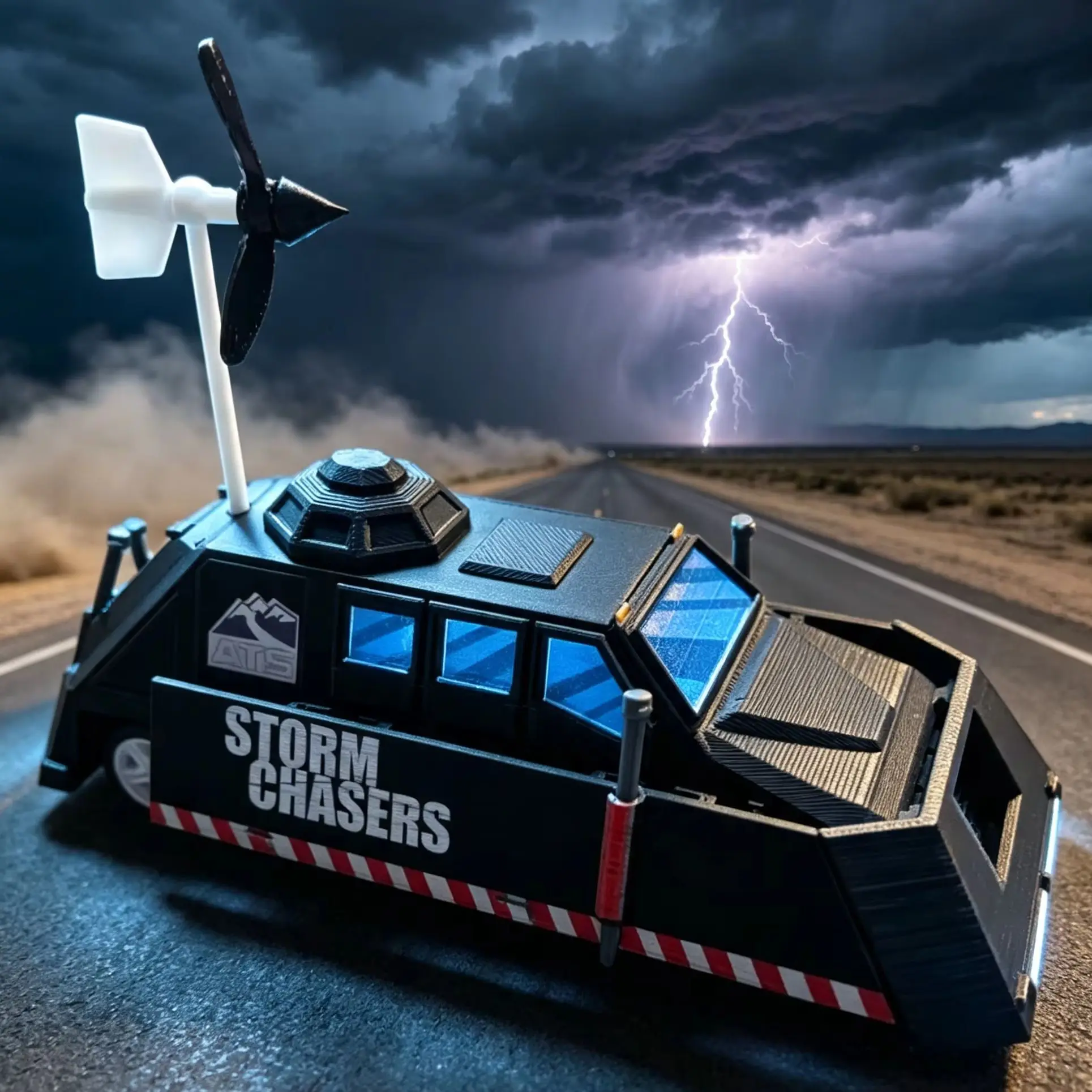 3D Printed TIV‑2 Deployable Tornado Intercept Vehicle Static Scale Model Collectible Desktop Decoration Gift for Science Enthusi