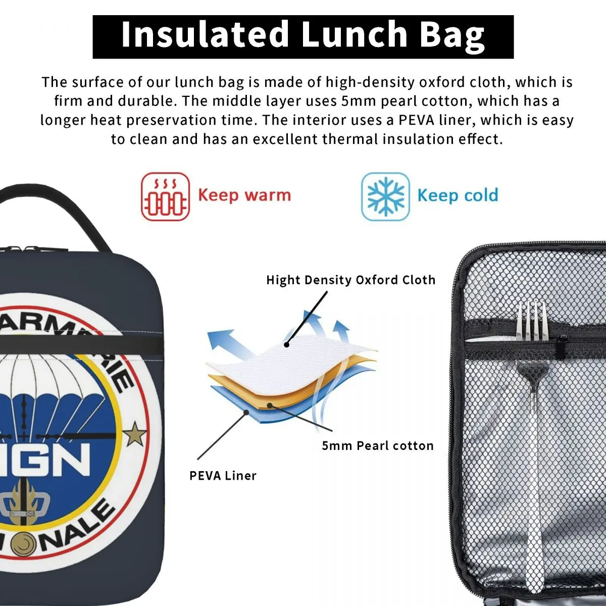 National Gendarmerie Intervention Group - GIGN (France) Insulated Lunch Bag for Women Kids Portable Food Boxes Thermal Lunch