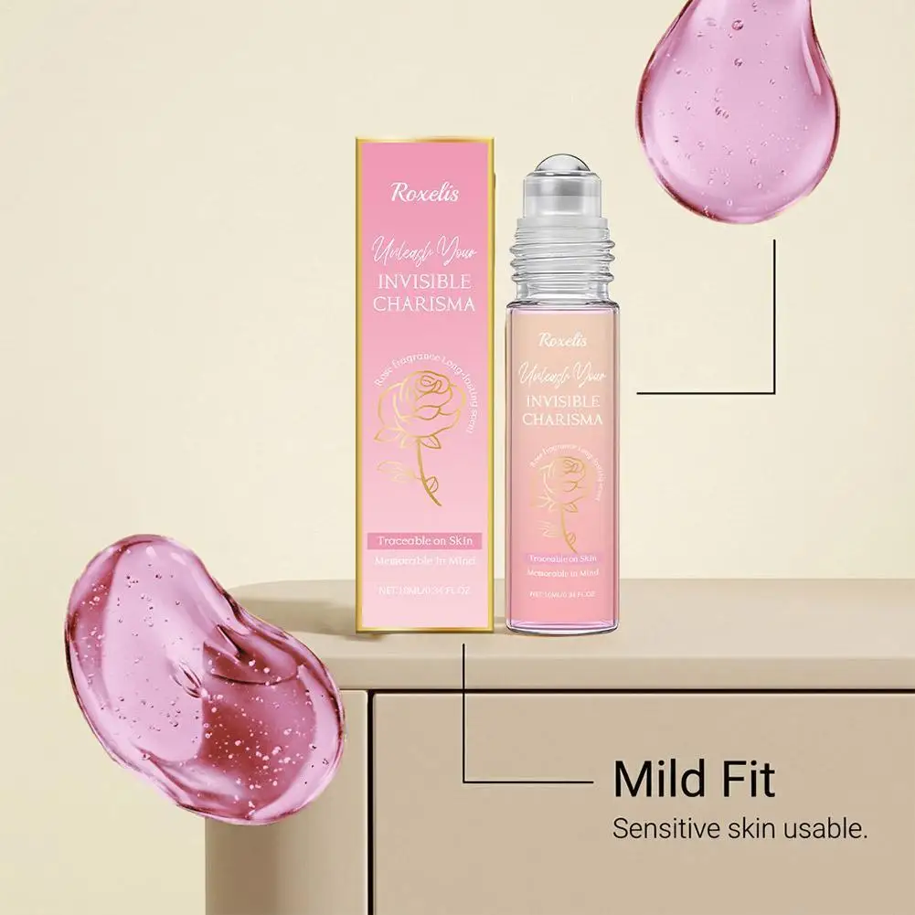 Mini botella de Perfume Roll-On de rosa de alta calidad, fragancia duradera, planta fresca, aroma Floral, fecha, flirteo, Perfume de feromonas para mujer