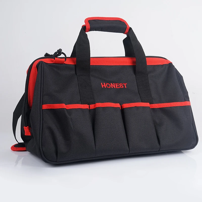 600D Oxford Large Tool Bag with 8 Inner 7 Outer Pockets, Tool Storage Organizer, Shoulder Strap & Handle for Home Use