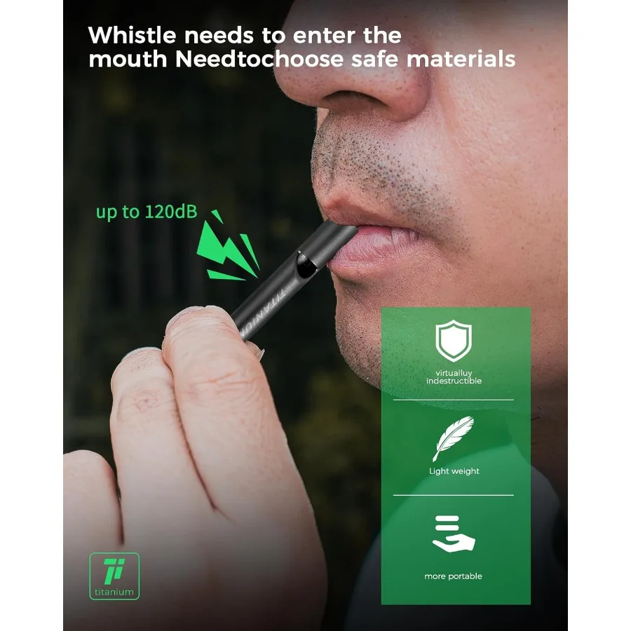 Titanium Small Emergey Whistle120db Safety Survival Whistles with Lanyard Outdoor Whistle for Coaches Sports Dog Training Hikin