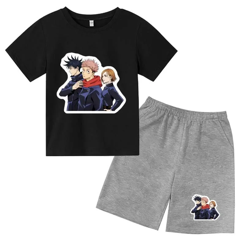 

Kids Trendy Simple Letter Print Summer Fashion Breathable Tees+Shorts 2pcs Sportsuits 4-14 Years Boys Girls Outfits Clothes Sets