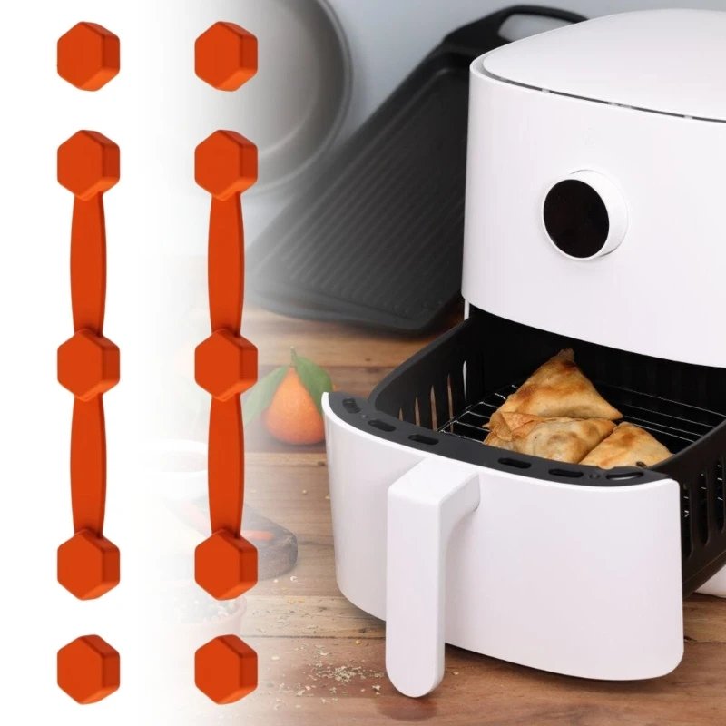 에어 프라이어 자석 실리콘 버클 2로 라이너를 안전하게 잡고 요리하는 동안 주방 안전을 향상시킵니다.