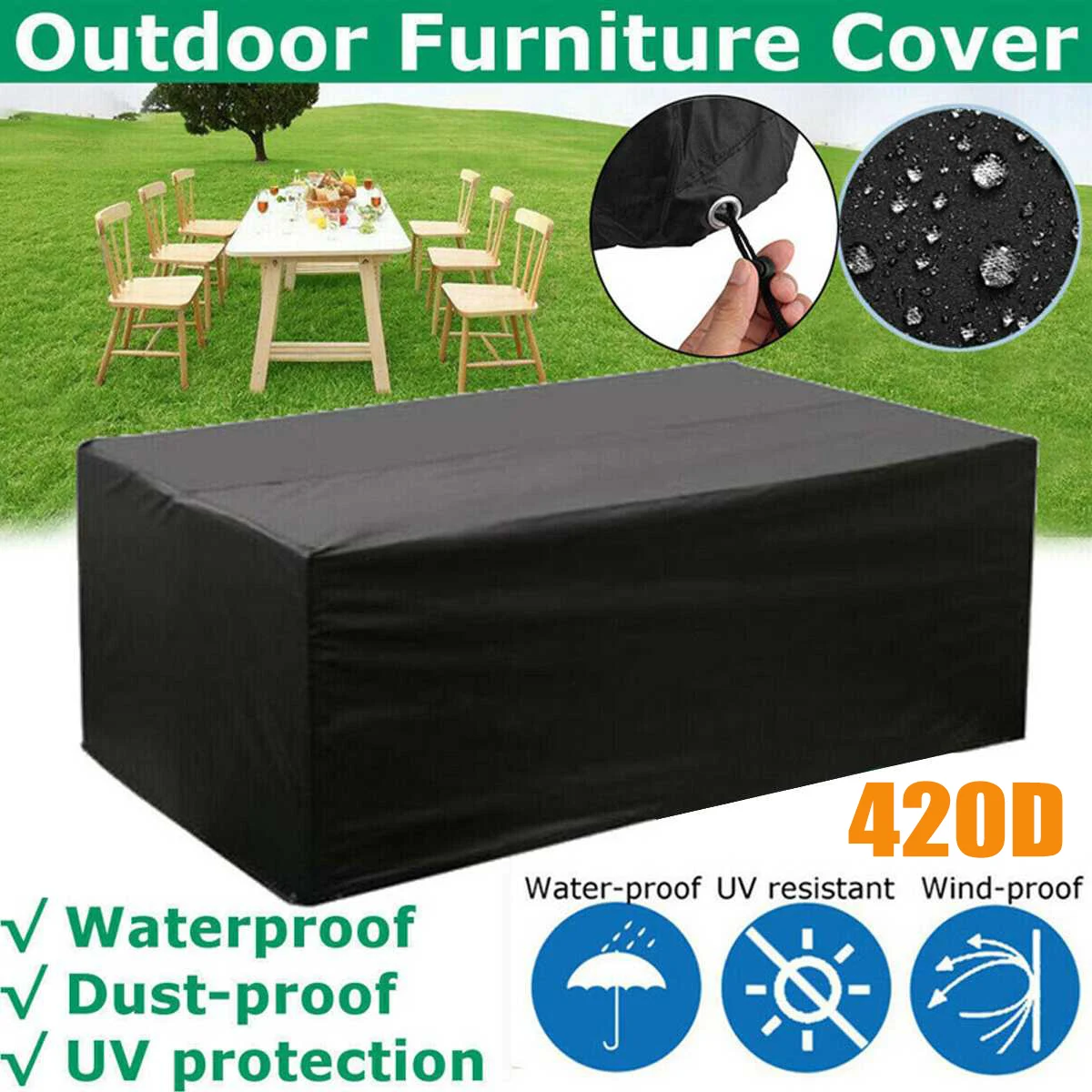 130 Sizes Outdoor Patio Garden Furniture  Rain Snow Chair covers for Sofa Table Chair Dust Proof Cover Waterproof Covers 420D