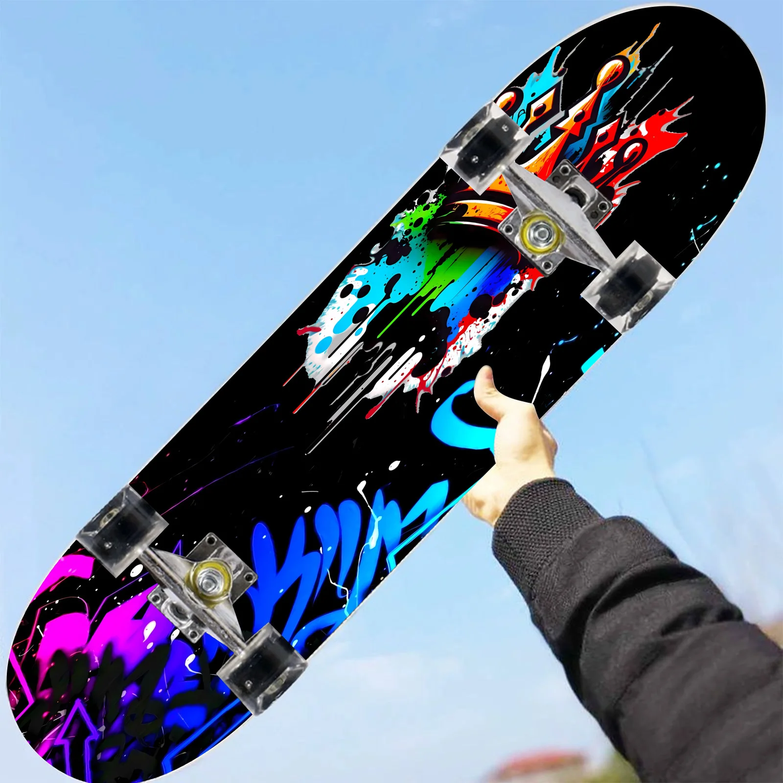1 Piece Skateboard Trend Decorative Sticker, Creative Personality Cool Self-Adhesive Four-Wheel Skateboard Sticker, Easy to Stic