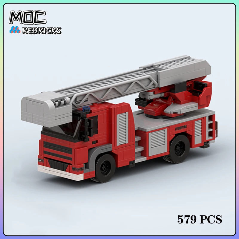 MOC Hot Selling Bricks City Fire Engine Building Block Model Kits DIY Originality Puzzle Assembling Display Toys Christmas Gifts