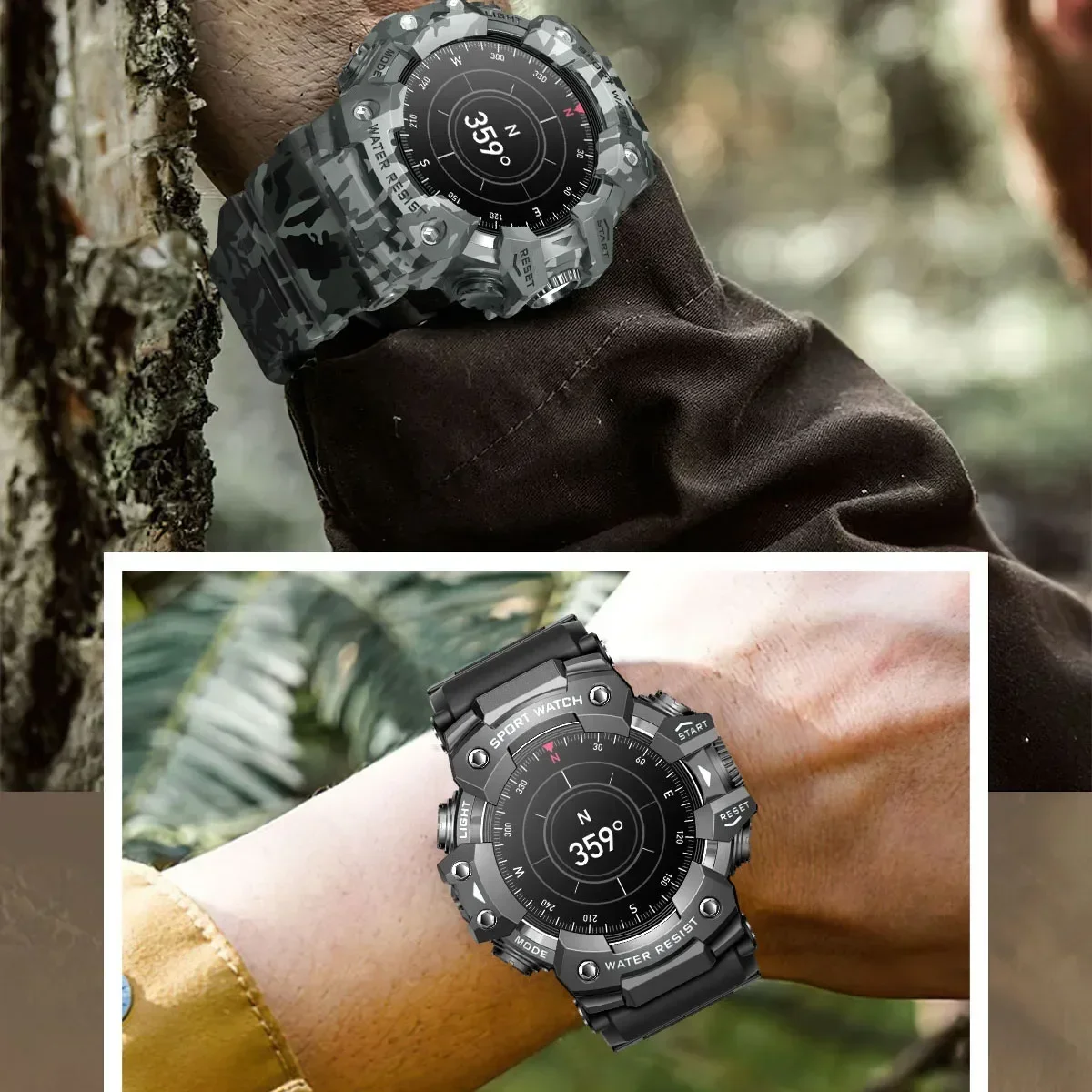 Reloj Inteligente Deportivo para Hombre, Resistente al Agua, con Bluetooth, Llamadas, Brújula, Monitor de Sueño y Salud, Notificaciones, Linterna