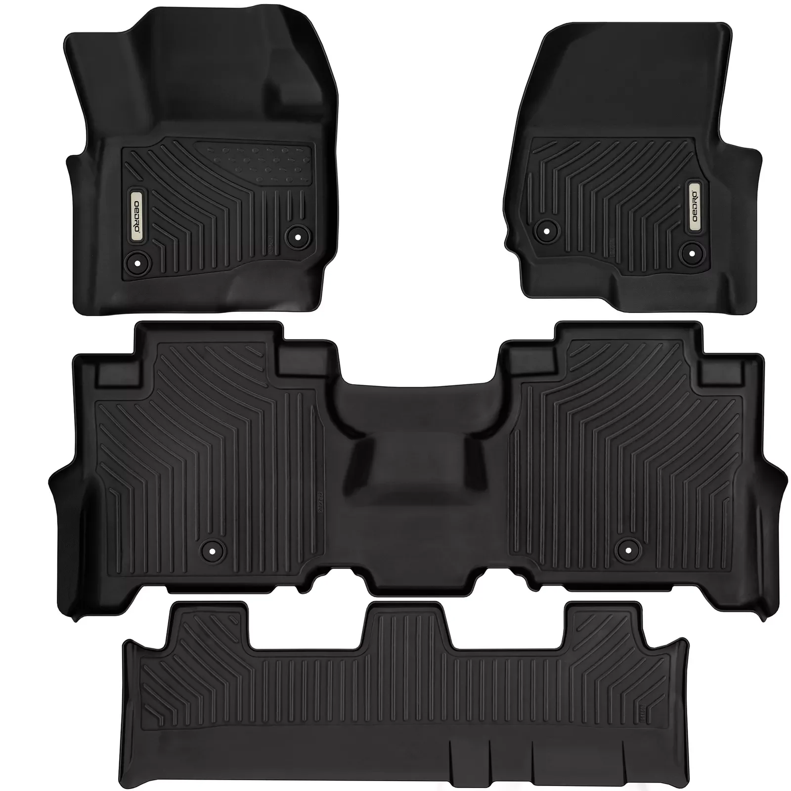 OEDRO Floor Mat Liner TP Rubber 3D for 2018-2024 Ford Expedition/Expedition Max