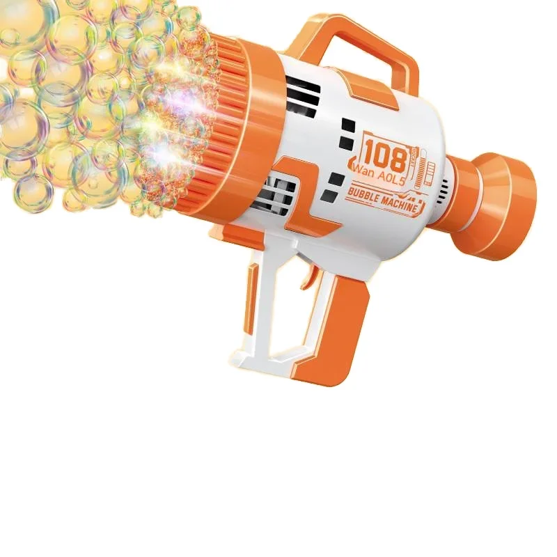 Upgraded 108 Holes Bazooka Bubble Gun Launcher Machine for Kids Plastic Bubble Solution Party Wedding Birthday Gifts