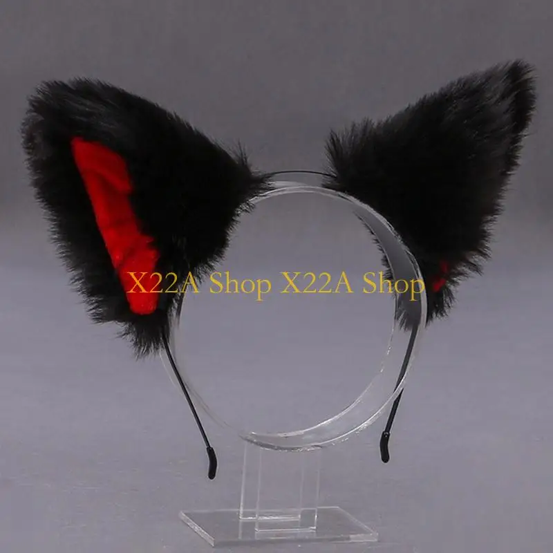 

Unique Furry Plush Cats Ear Headbands Japanese Animel Ears Cosplays Hair Accessories for Masquerades Christmas Parties