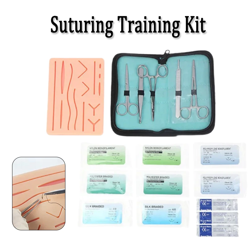Surgical Suture Practice Set For Medical Training Repeatable Silicone Simulated Wound Plus Suture Kit
