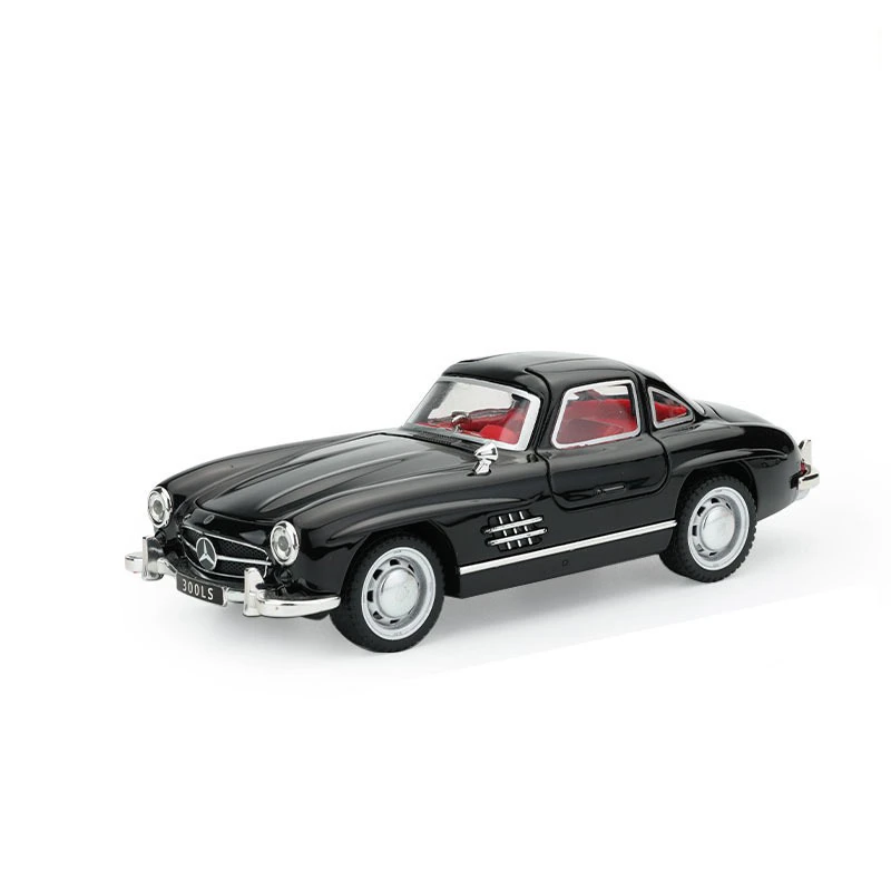 1:32 alloy bounce 300SL classic car model ornament simulation sound and light pull-back belt steering car toy