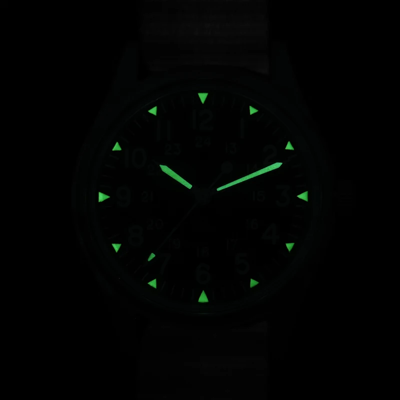 Militado 36mm Retro Field Watch VH31 Quartz Bubble Crystal C3 Super Luminous Stainless Steel 10Bar Waterproof Homage Watch ML07