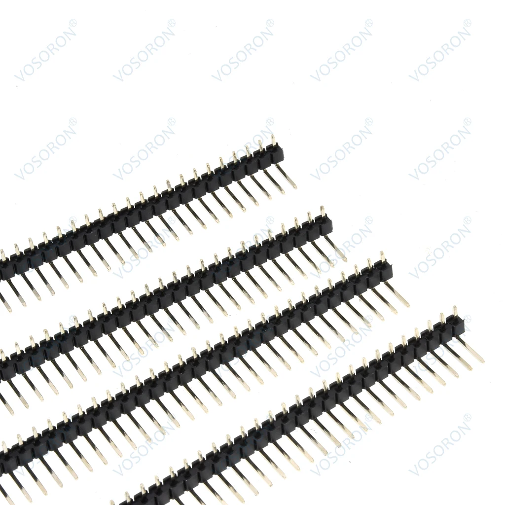 20Pcs 1x 40 Pin 2.54 mm Right Angle Single Row Pin Header Male 90 degrees Needle Connector