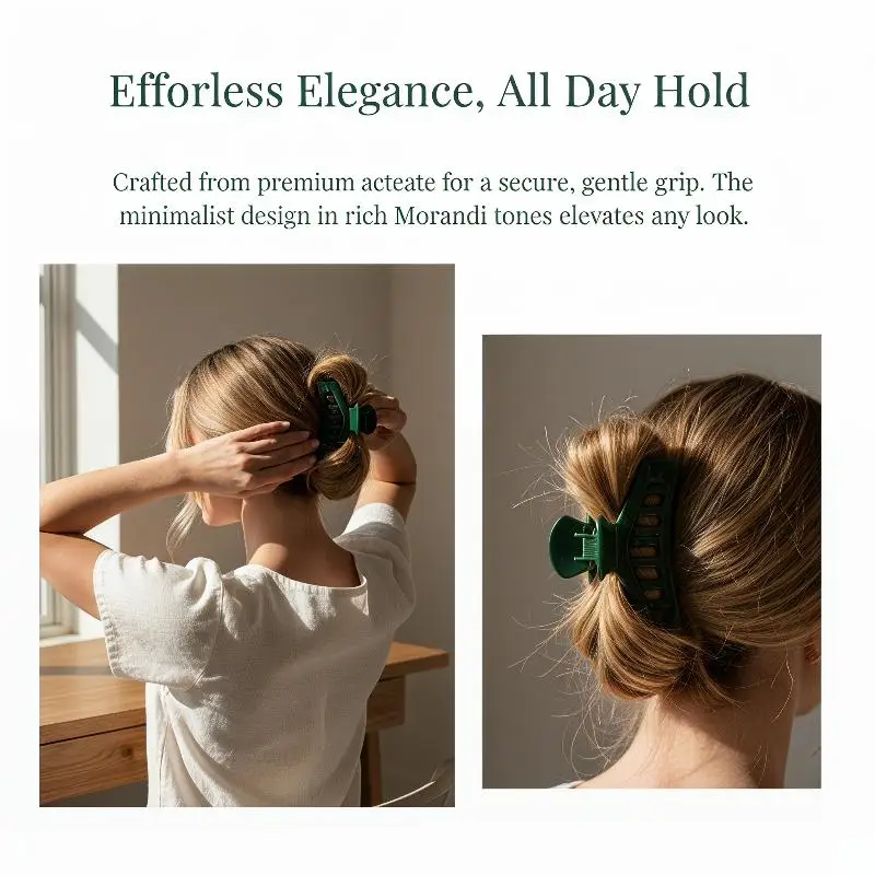 [E] 1Pcs Large Crab Hair Clips Shark Clip Retro Korean Acetate Hair Claw Simple Hairpin Fashion Hair Accessories For Woman Girls