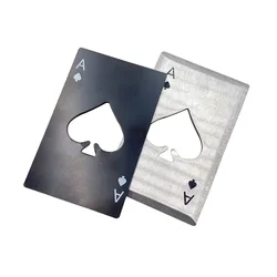 Spades A Creative Playing Card Shape Stainless Steel Portable Bottle Opener Credit Card Type Bottle Opener Beer Screwdriver