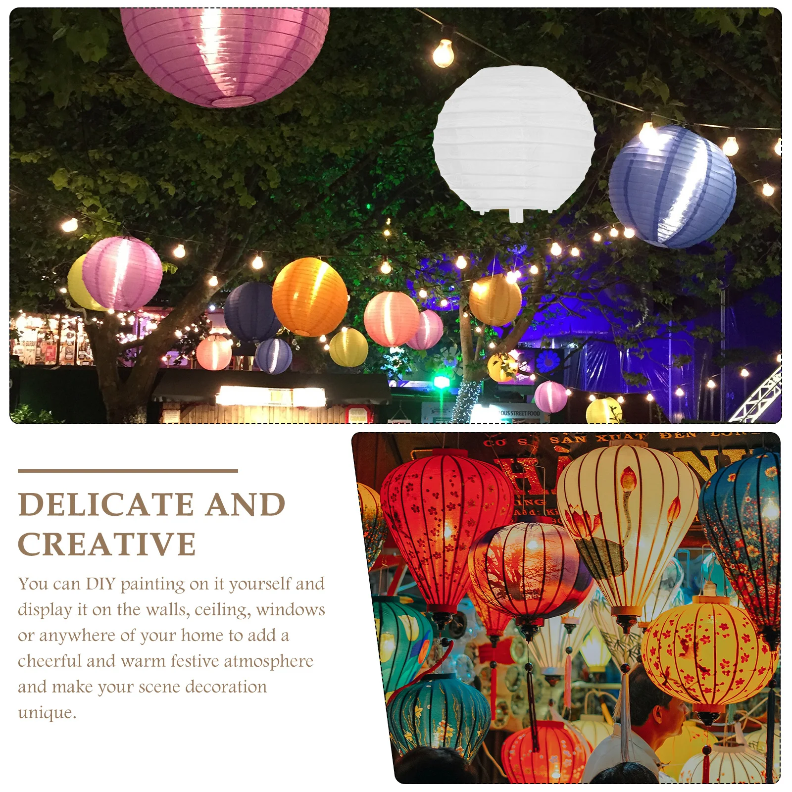 

Hanging Paper Lantern Lanterns Round DIY Outdoor Party Decorations Ball Decorative