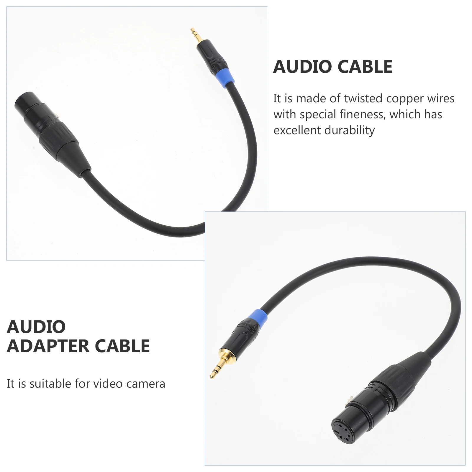 

3.5Mm Male To 5Pin Female Video Camera Adapter Black Zinc Alloy Durable Transfer For Audio Player Recorder Connector Wire Cord