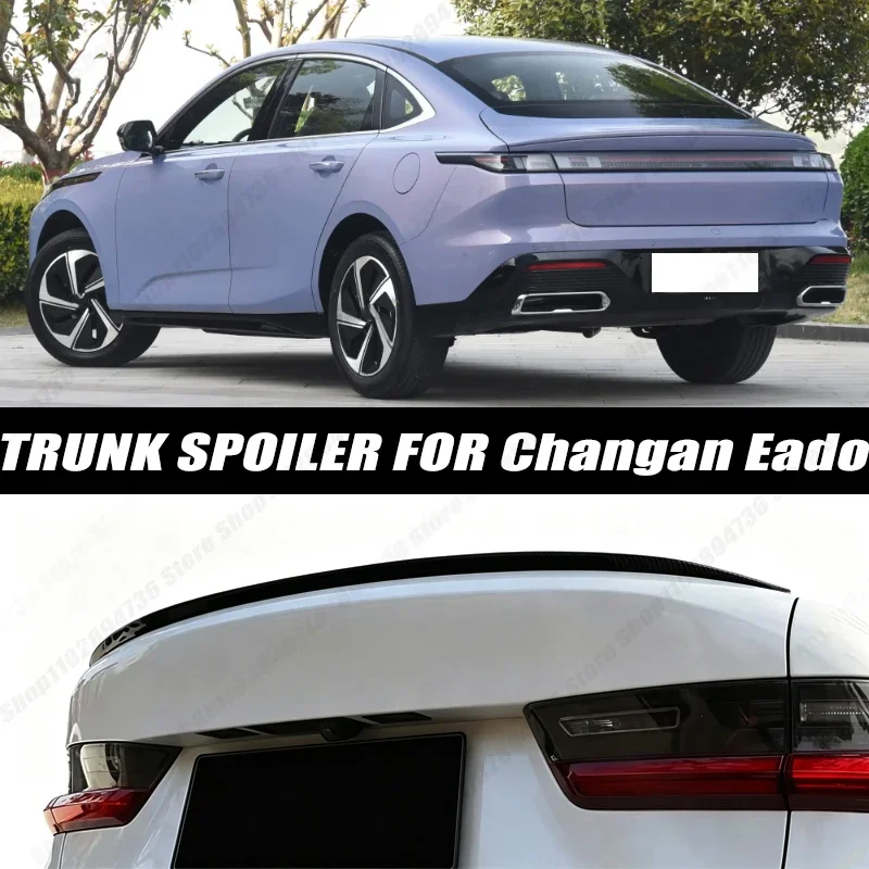120CM Glossy Black Soft Rubber Universal Rear Trunk Spoiler 5D Carbon Look Tail Wing Fit For Changan Eado Car Accessories
