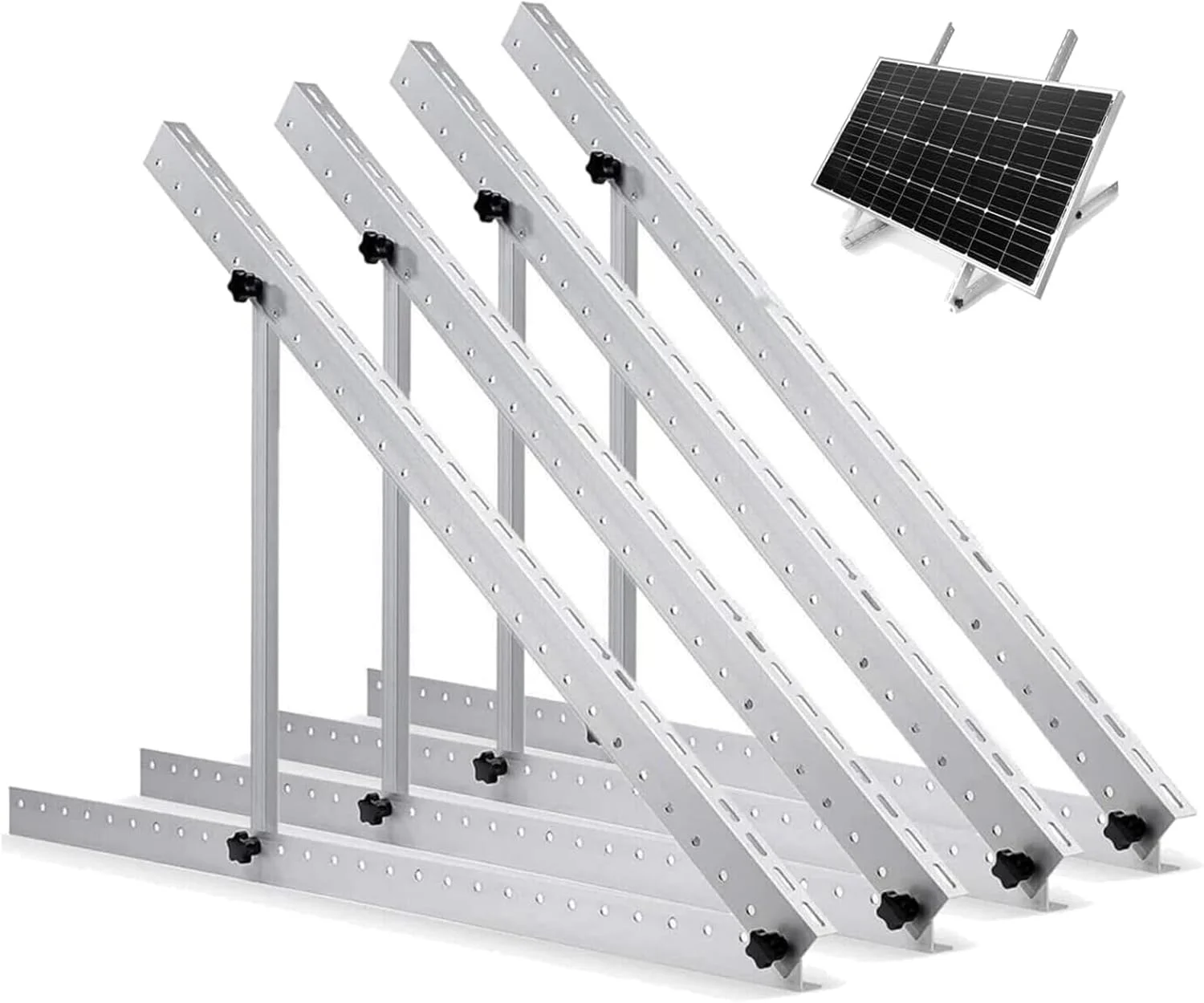 RVPOZWER 4-teiliges Set Verstellbare Solarmodul-Halterung 45 Zoll/47 Zoll mit Klappbaren Neigungsverstellbaren Beinen für Dachmontage an Autarken Wohnmobilen und Booten