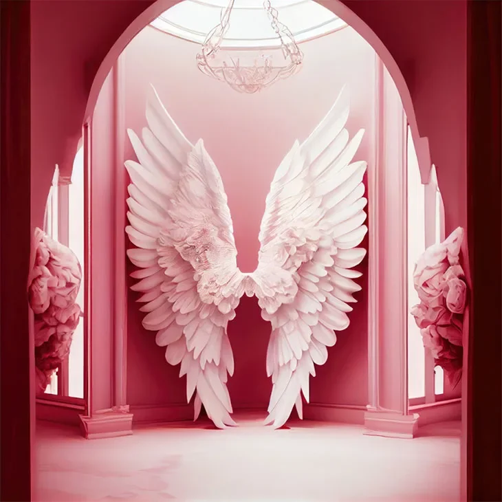 Mehofond-Fondo de fotografía con alas de Ángel, telón de fondo romántico Floral para adultos, cumpleaños, boda, retrato de maternidad, decoración de estudio fotográfico