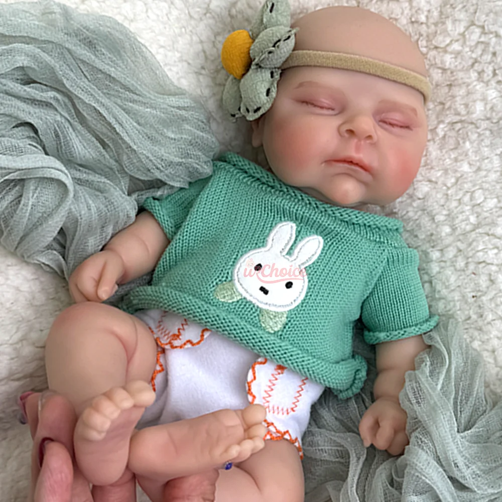 Mini 12" waschbare wiedergeborene Babypuppe, lebensechte Wiedergeburtsmädchen, mollige Silikon-Neugeborene Puppe für Tochter, Geburtstag, Weihnachten, Geschenk