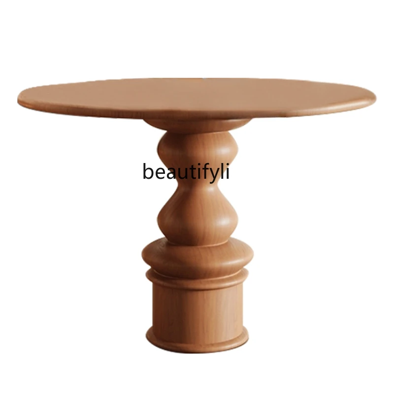 

American log color dining table simple and old living room table classical wabi wind solid wood table furniture