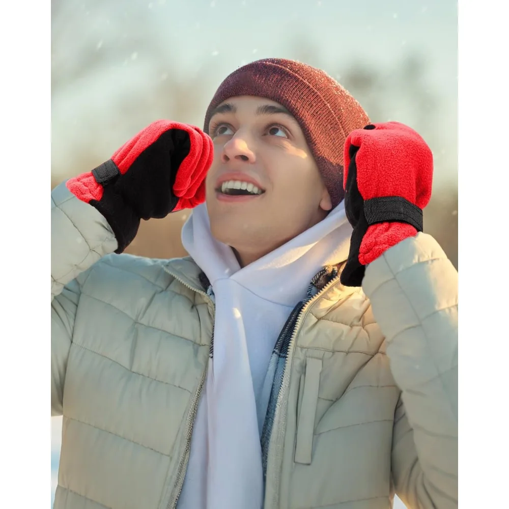 قفازات صوف حراري للرجال - قفازات رياضية ناعمة ودافئة ومريحة للقيادة في الطقس البارد والأنشطة الخارجية #5