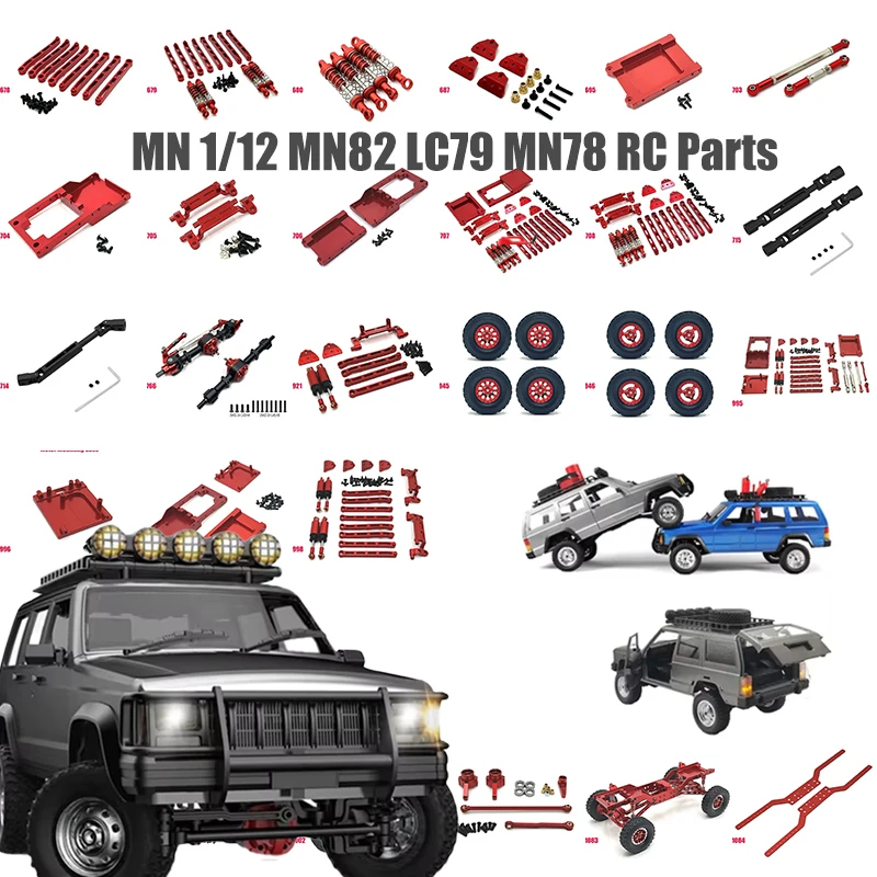 

MN78 MN168 remote control car Tie Rod Front Axle Metal Upgrade Wheels Tires for MN82 LC79 MN78 Remote Control Car Accessories