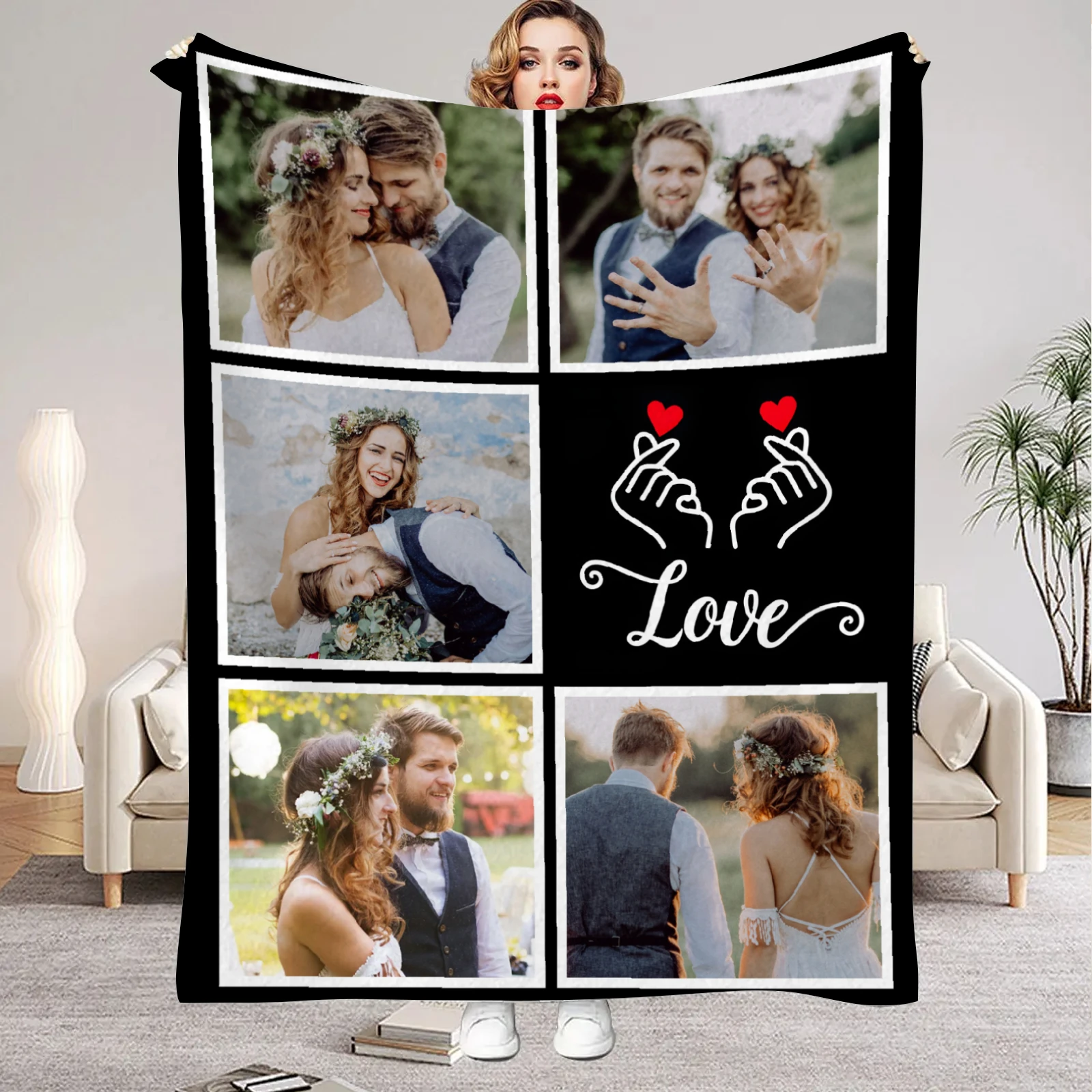 Custom Photo Flannel Blanket - Personalized Image Print, Soft & Cozy for All Seasons, Perfect Gift for Family & Friends