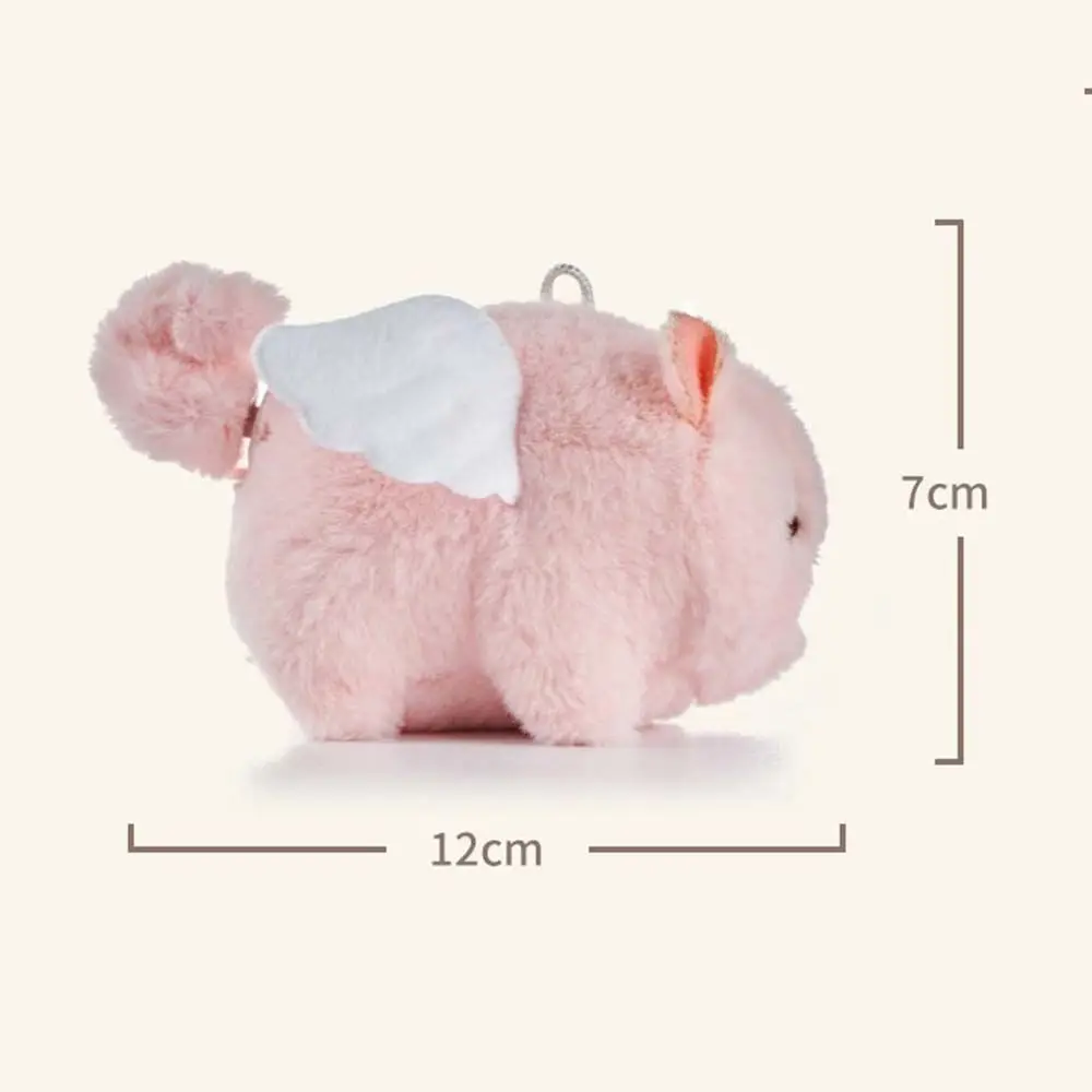 Animais de pelúcia presentes de aniversário chave pingente mochila acessório anjo grande brinquedo dos desenhos animados boneca de pelúcia chaveiro brinquedo porco voador