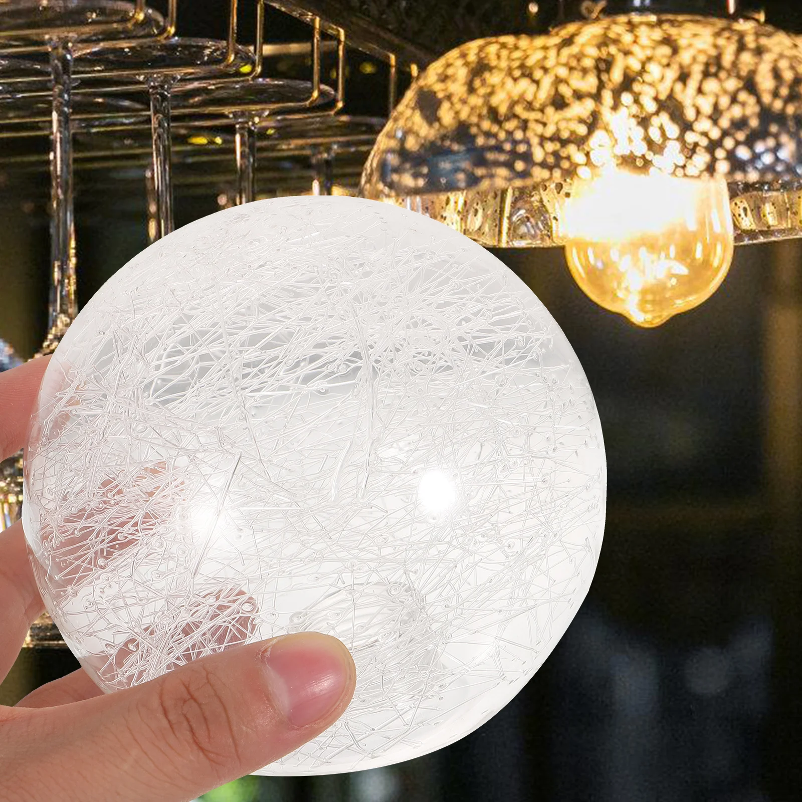 

Lamp Shade 120Mm G9 Base Round Ball Clear for Ceiling Pendant Light Replacement Cover Elegant Decorative Light