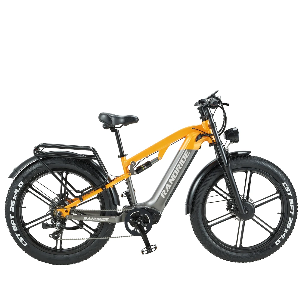 AliExpress NONE RANDRIDE YX80M-2 Dual Motor 2*1000W Electric Bike 26*4.0"fat tire 48V 20Ah E Bike Full Suspension Electric Dirt Bike Aluminum alloy frame, Hydraulic Brakes Front and rearhydraulic disc brakes