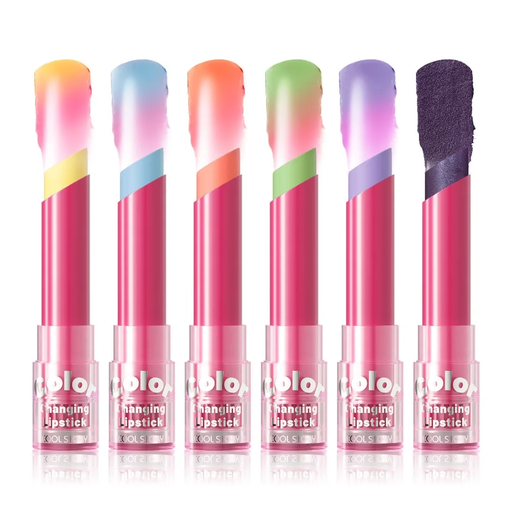 Balsam do ust zmieniający kolor, nawilżający, tintowany błyszczyk, szminka z efektem termicznym, przezroczysta do krytejskiego zakrycia, naturalny efekt różu, nawilżający dla suchych ust.